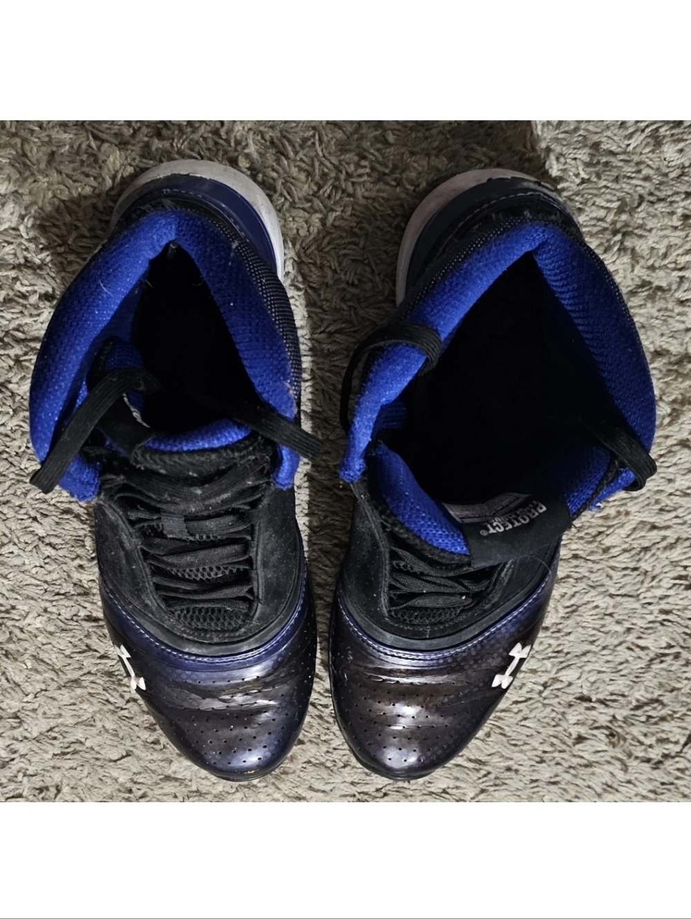 Under Armour Micro G Sneakers Mens 9 Blue Black High Basketball Gym Run Shoes